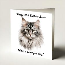 Personalised Birthday Cat Card