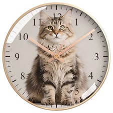 Cute Maine Coon Cat Wall Clock