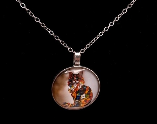 Maine coon cat - cat, cabochon