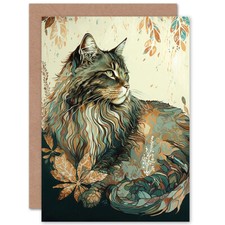 Maine Coon Cat Flower Pattern